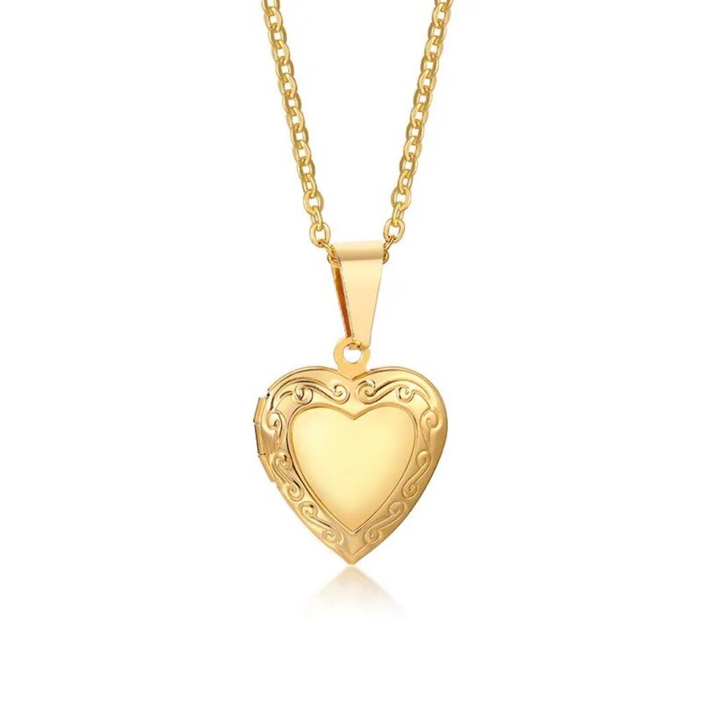 Heart Shape Stainless Steel Plating Zircon Pendant Necklace